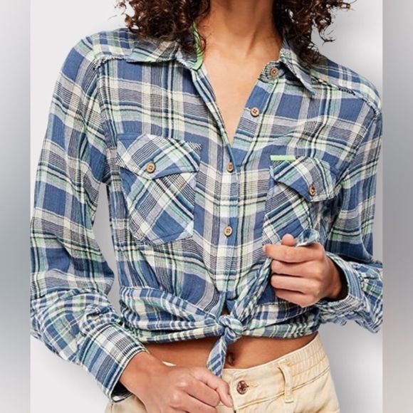 We The Free by Free People, First Bloom Plaid Top, Size XS - Picture 3 of 14